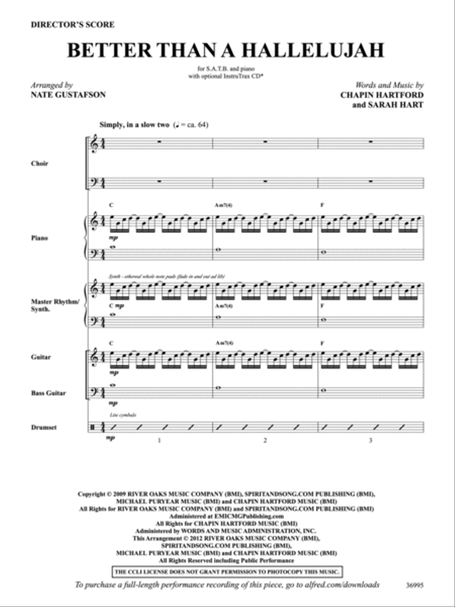Better Than a Hallelujah Choir scores gallery preview page 2