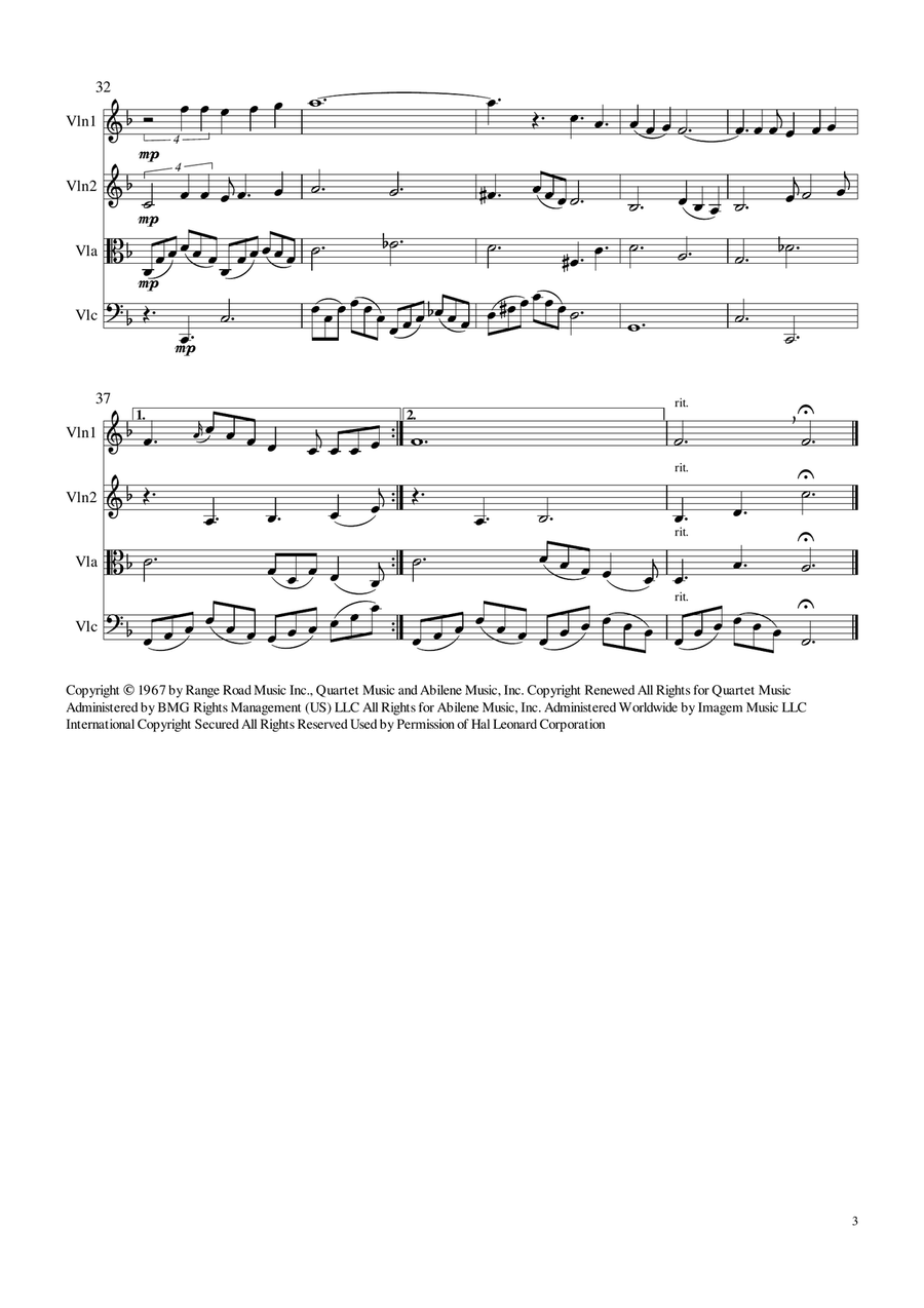 What A Wonderful World String Quartet scores gallery preview page 3