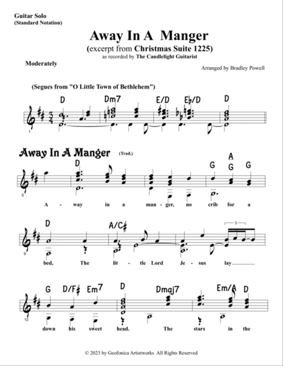 Away in a Manger Acoustic Guitar scores gallery preview page 2
