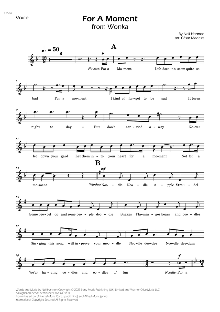For A Moment For A Moment High Voice scores gallery preview page 1