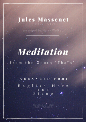 Book cover for Meditation from "Thais" (for English Horn and Piano)