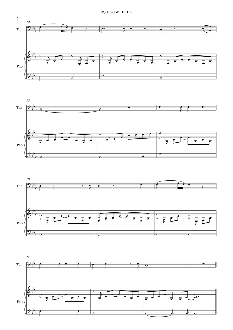 My Heart Will Go On (Love Theme From 'titanic') Chamber Music scores gallery preview page 5