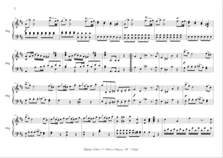 Mozart, SONATA IN D MAJOR, KV 144. From Church Sonatas. Arr. for solo Organ. Organ Solo scores gallery preview page 2