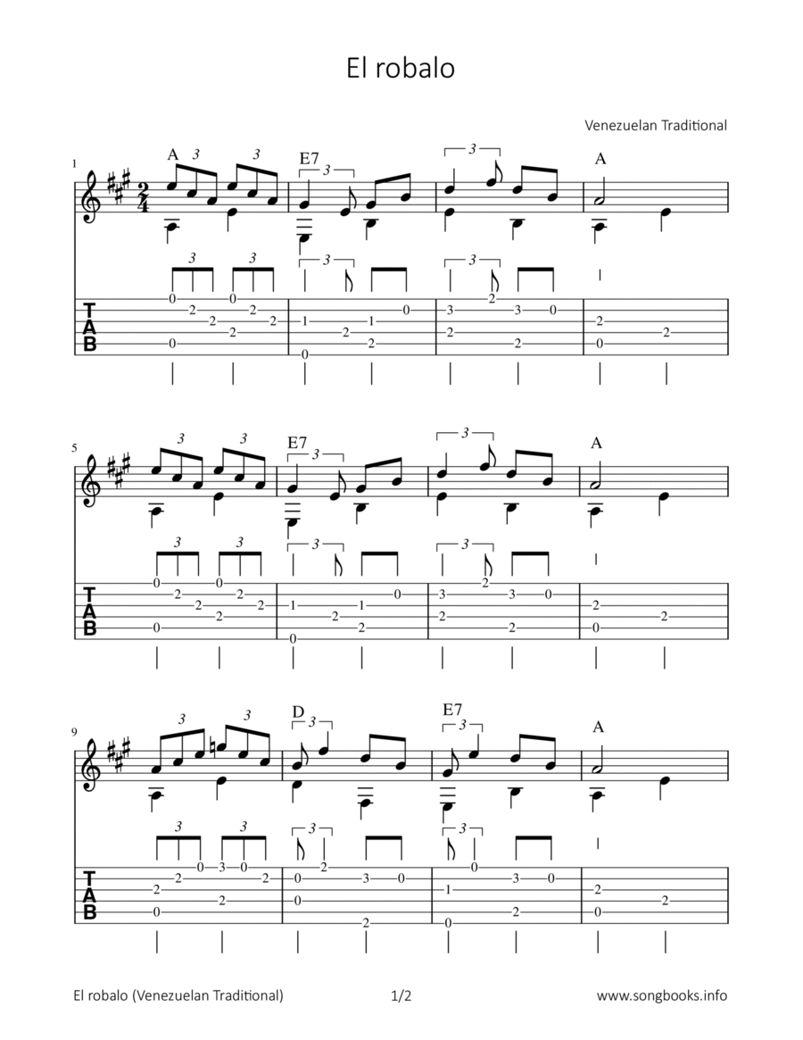 El robalo Acoustic Guitar scores gallery preview page 1