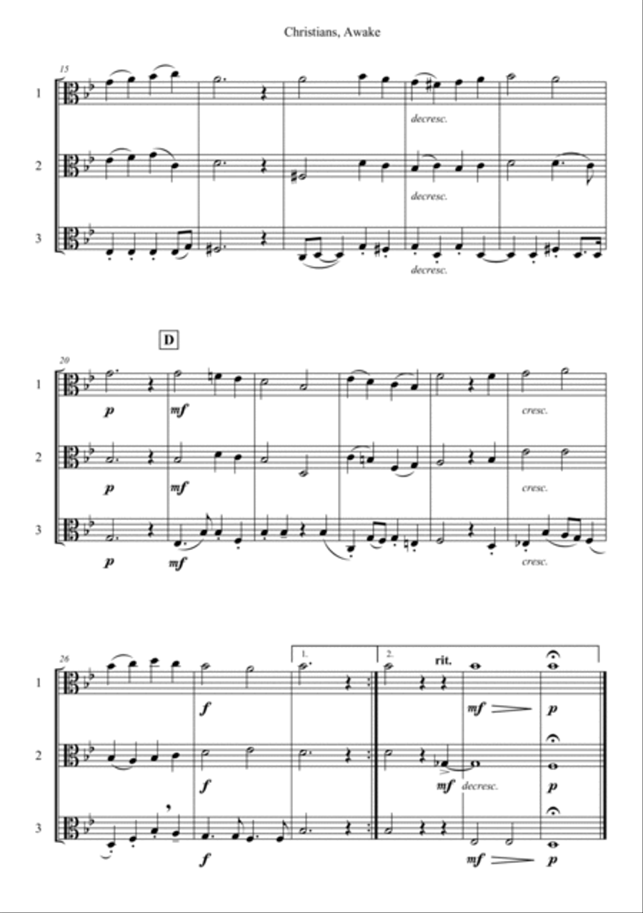 Christians, Awake, Salute The Happy Morn Viola Solo scores gallery preview page 2