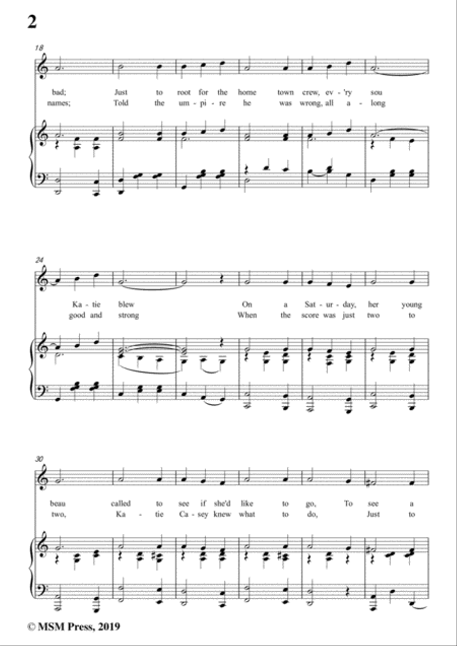 Albert Von Tilzer-Take Me Out To The Ball Game,in C Major,for Voice&Piano Voice scores gallery preview page 4