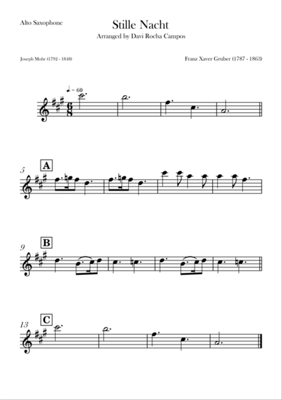 Stille Nacht Stille Nacht Saxophone Quartet scores gallery preview page 3