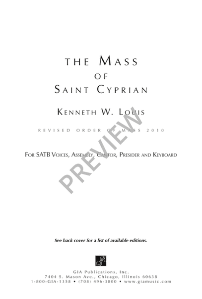 The Mass of Saint Cyprian - Choral / Accompaniment edition