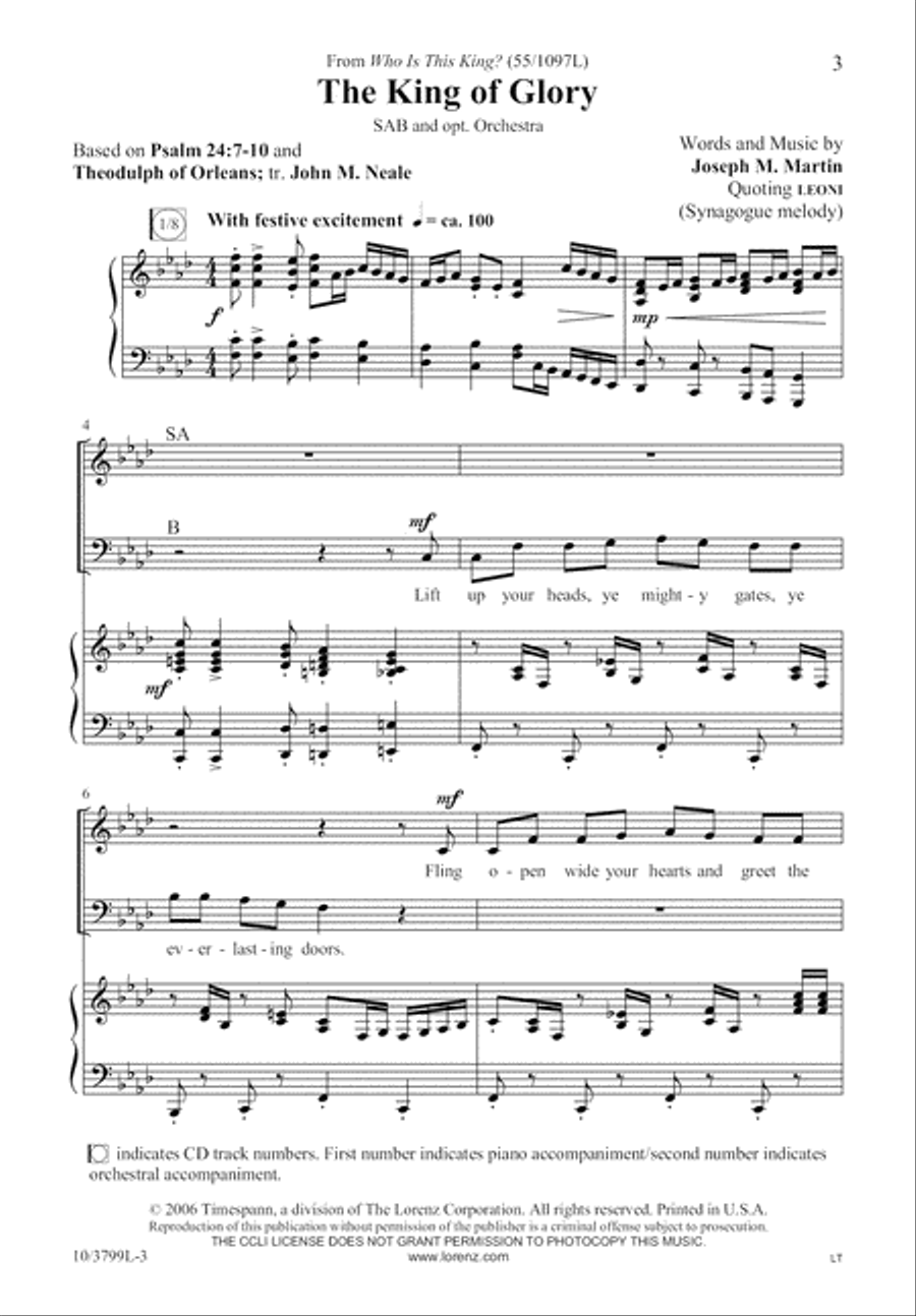 The King of Glory The King of Glory 3-Part scores gallery preview page 3