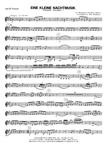 Eine Kleine Nachtmusik/Serenade (Mvt. 1) - 2nd Bb Trumpet