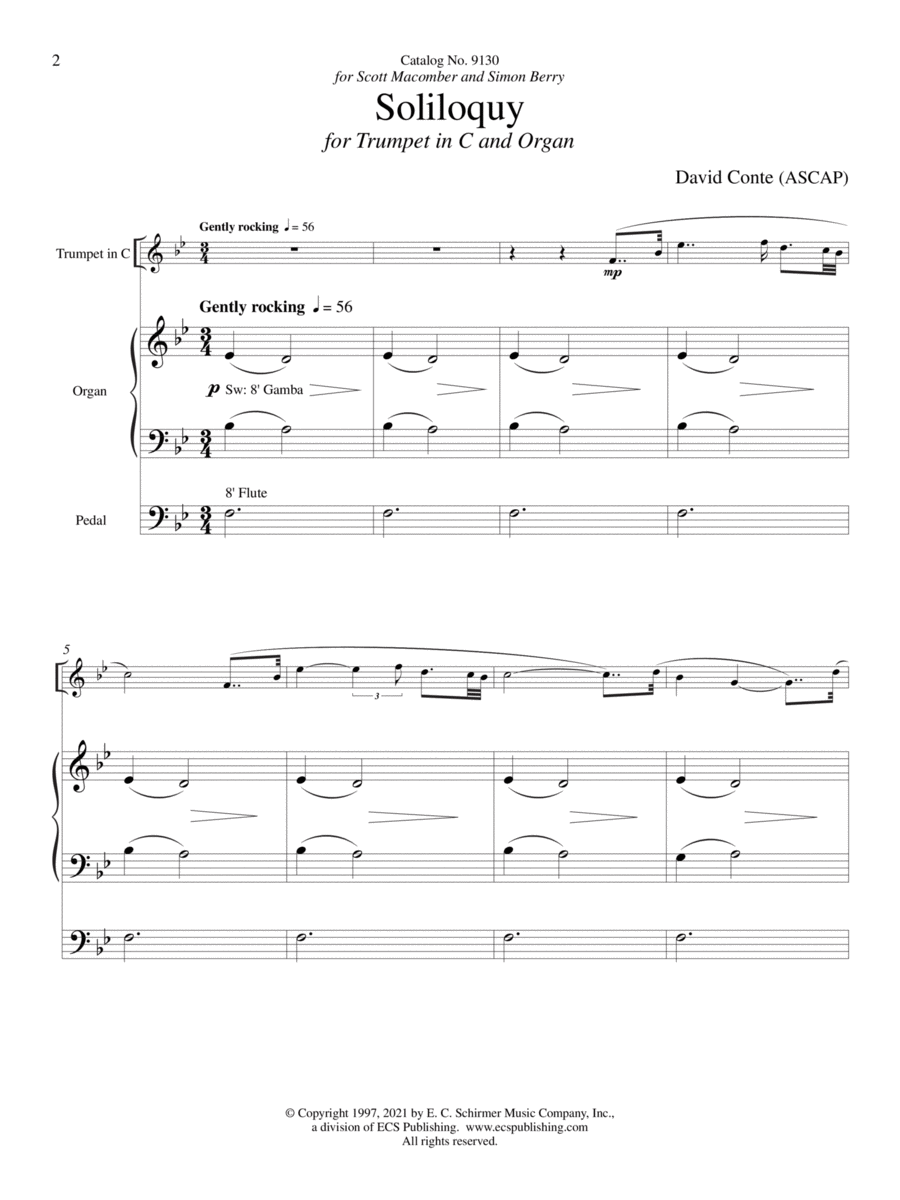 Soliloquy C Trumpet scores gallery preview page 1