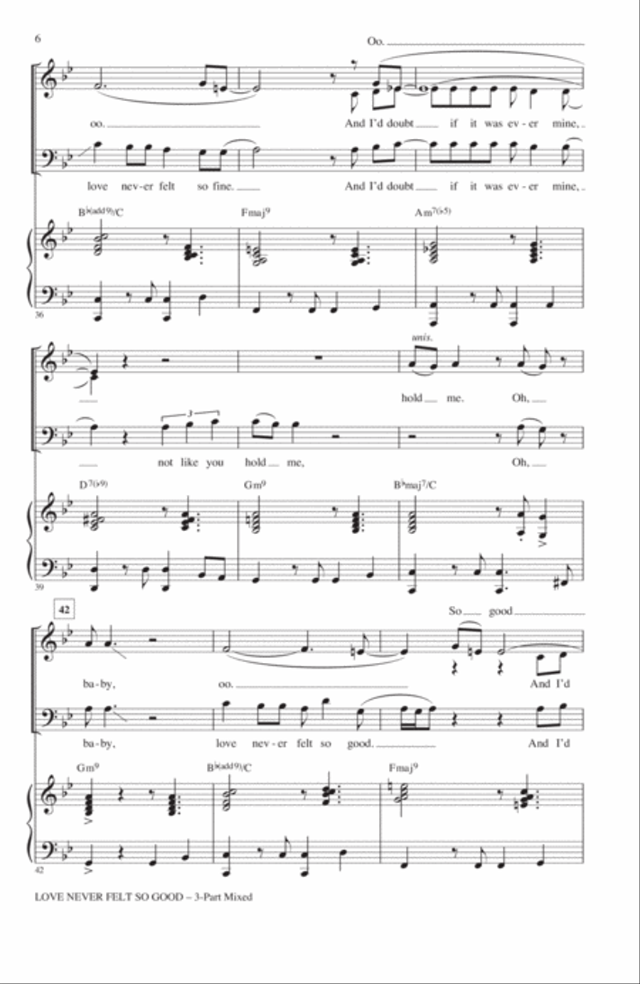 Love Never Felt So Good 3-Part scores gallery preview page 5