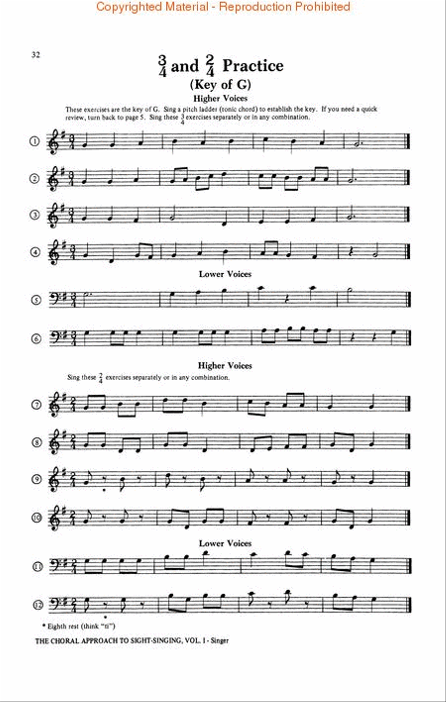 The Choral Approach to Sight-Singing (Vol. I)