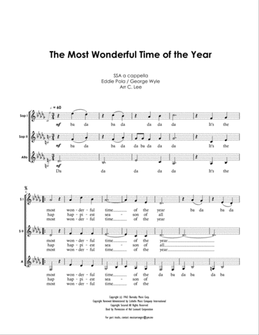 The Most Wonderful Time Of The Year SSA scores gallery preview page 1