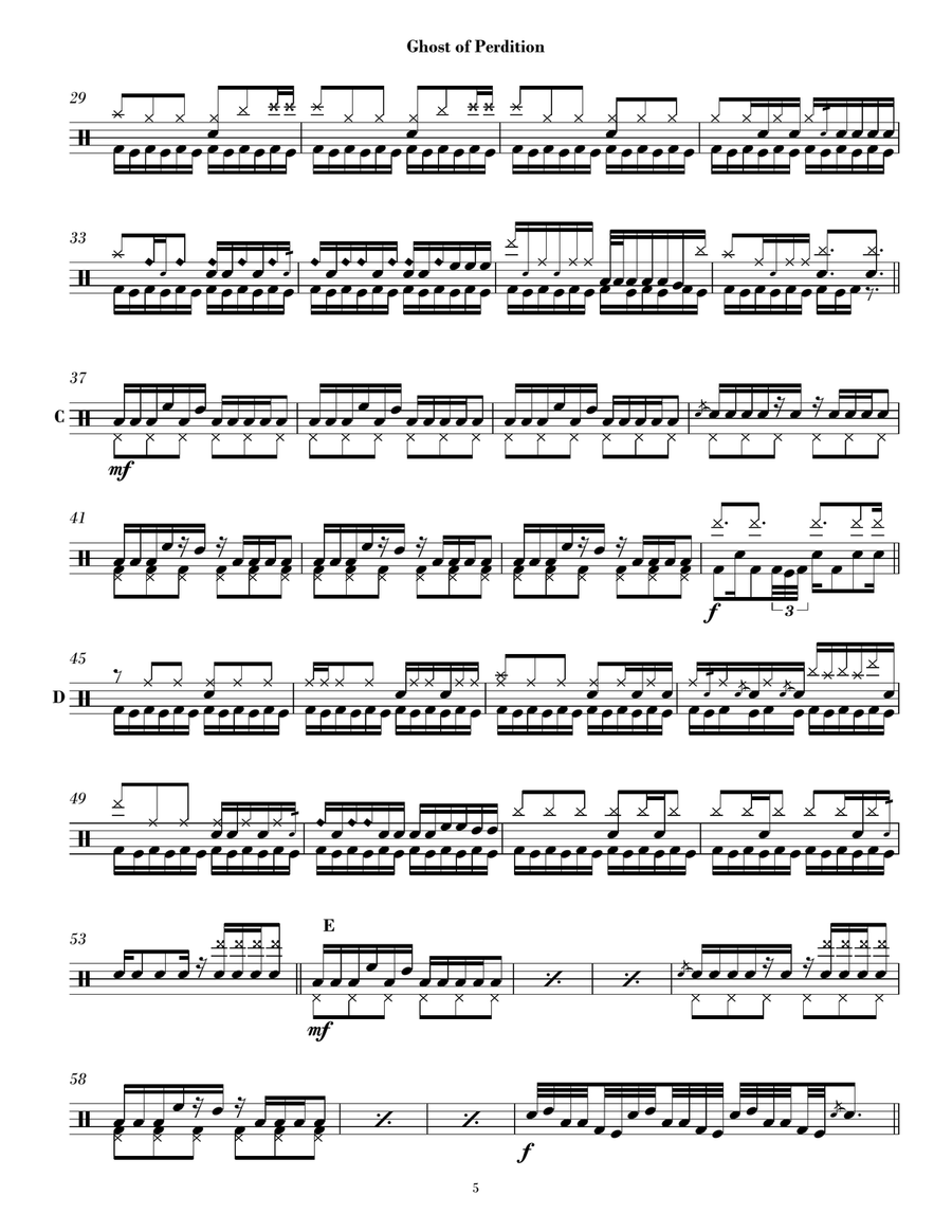 Ghost Of Perdition Ghost Of Perdition Drum Set scores gallery preview page 2