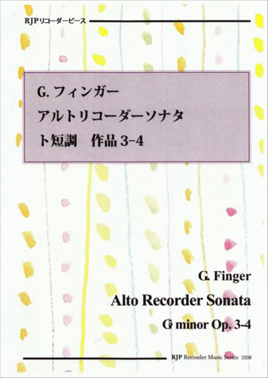 Sonata G minor, Op. 3-4 Alto Recorder scores gallery preview page 1