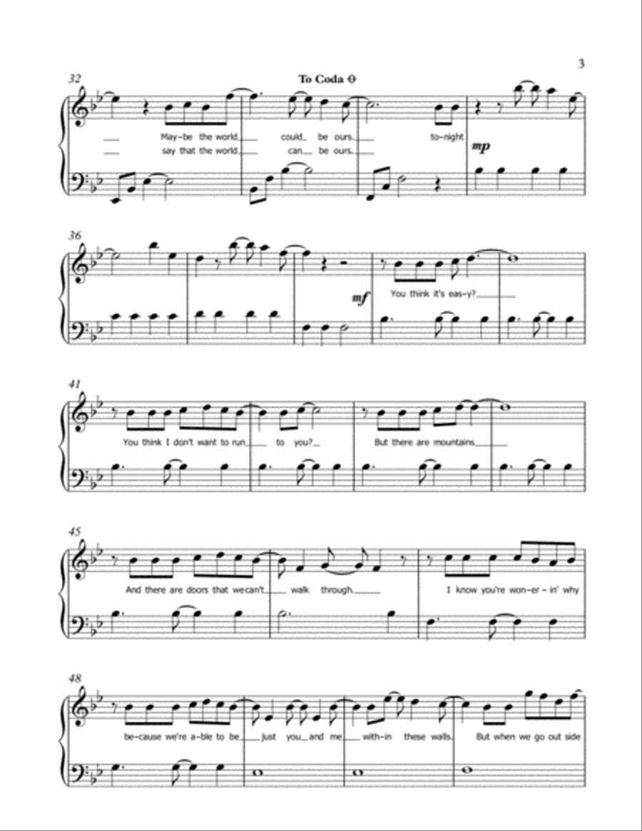 Rewrite The Stars Piano Solo scores gallery preview page 3