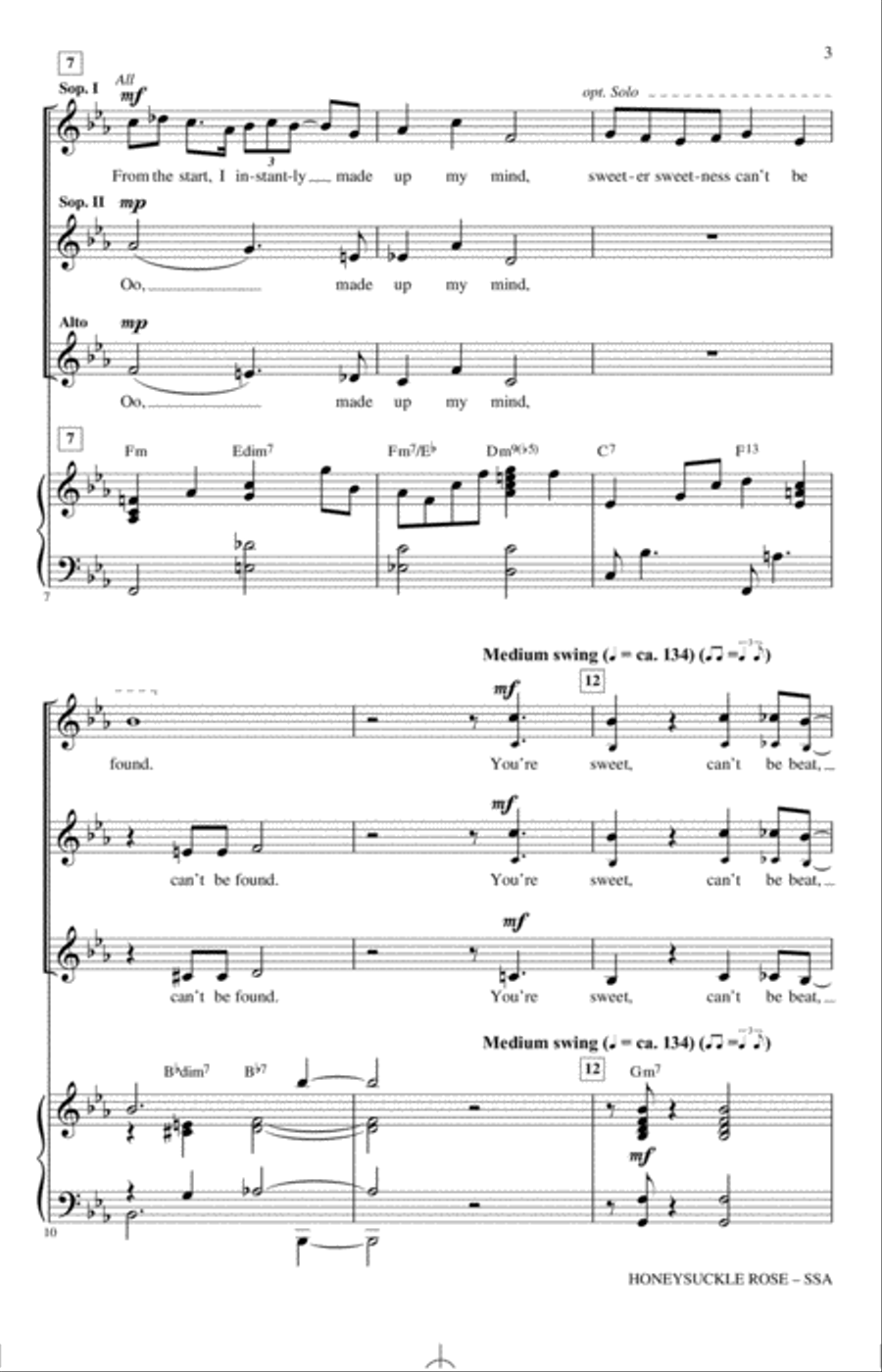 Honeysuckle Rose (arr. Darmon Meader) SSA scores gallery preview page 2