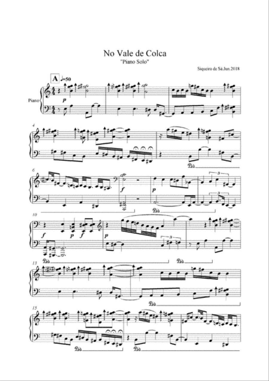 No Vale de Colca. Piano solo, of contemporany music