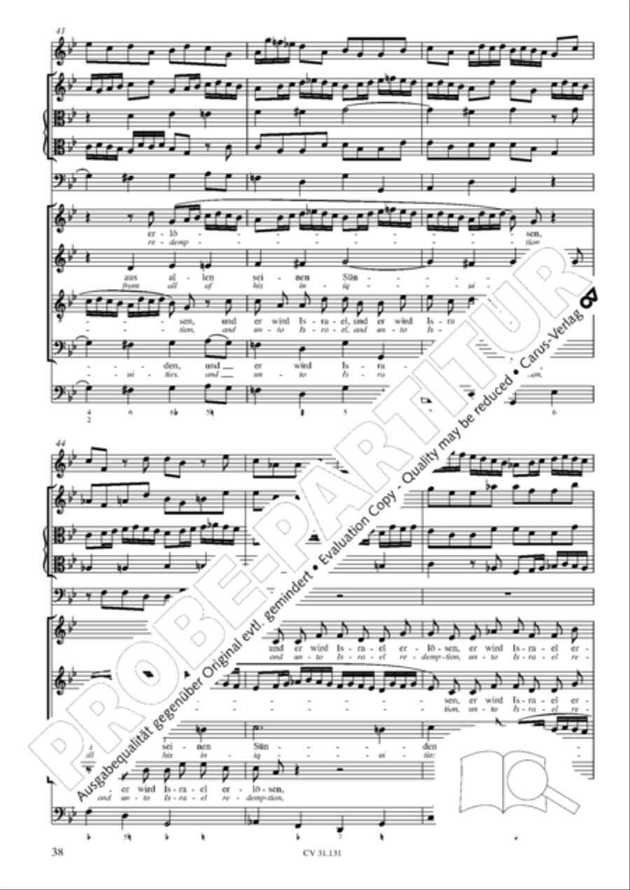 Form the deep, Lord, cried I, Lord, to Thee (Aus der Tiefe rufe ich, Herr, zu dir) 4-Part scores gallery preview page 39