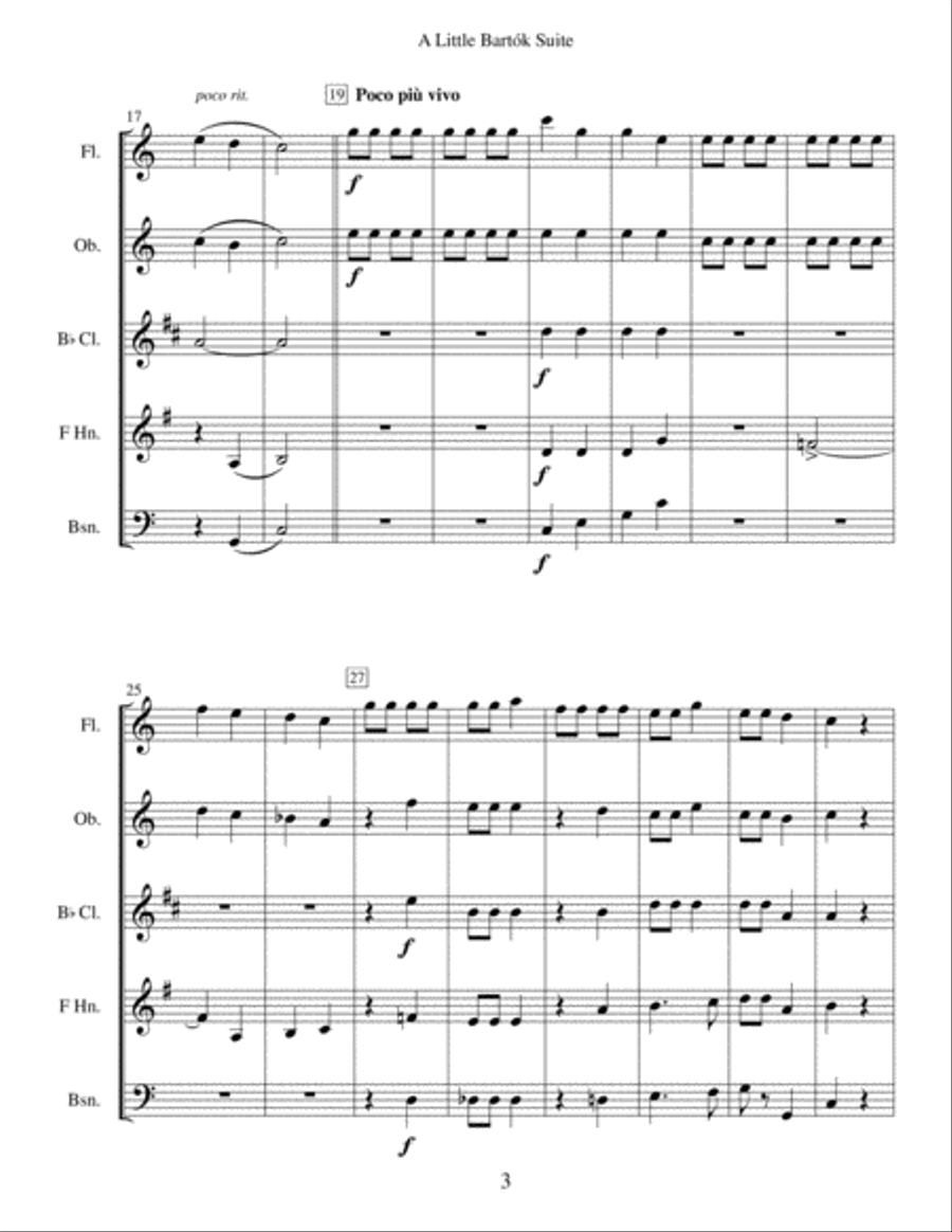 A Little Bartok Suite - Woodwind Quintet Woodwind Quintet scores gallery preview page 3