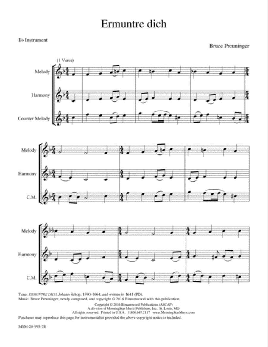 Ermuntre dich Ermuntre dich Piano and Keyboard scores gallery preview page 1
