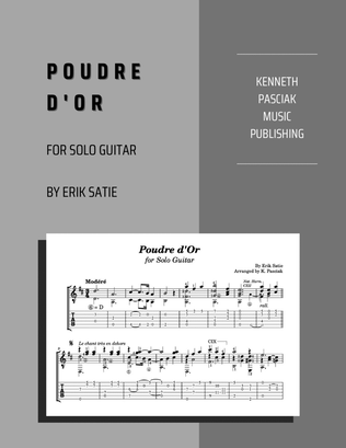 Book cover for Poudre d'Or by Satie (for Solo Guitar)