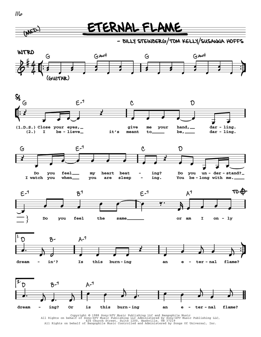 Eternal Flame Eternal Flame Voice scores gallery preview page 1