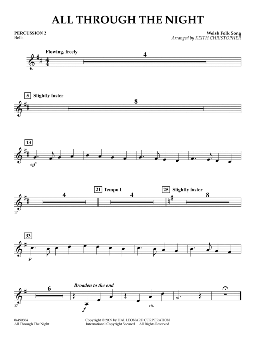 All Through The Night - Percussion 2 Percussion scores gallery preview page 1