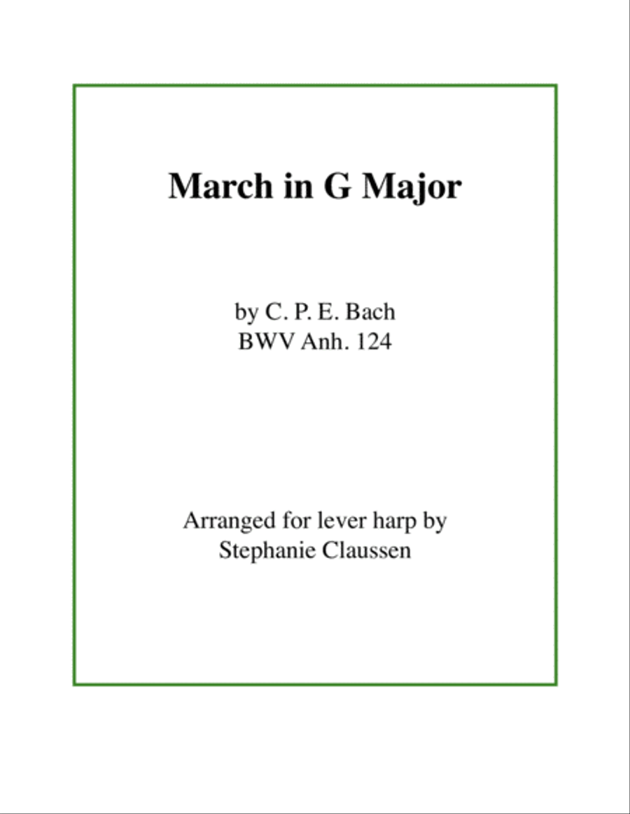 March in G Major (Lever harp) Celtic Harp scores gallery preview page 1