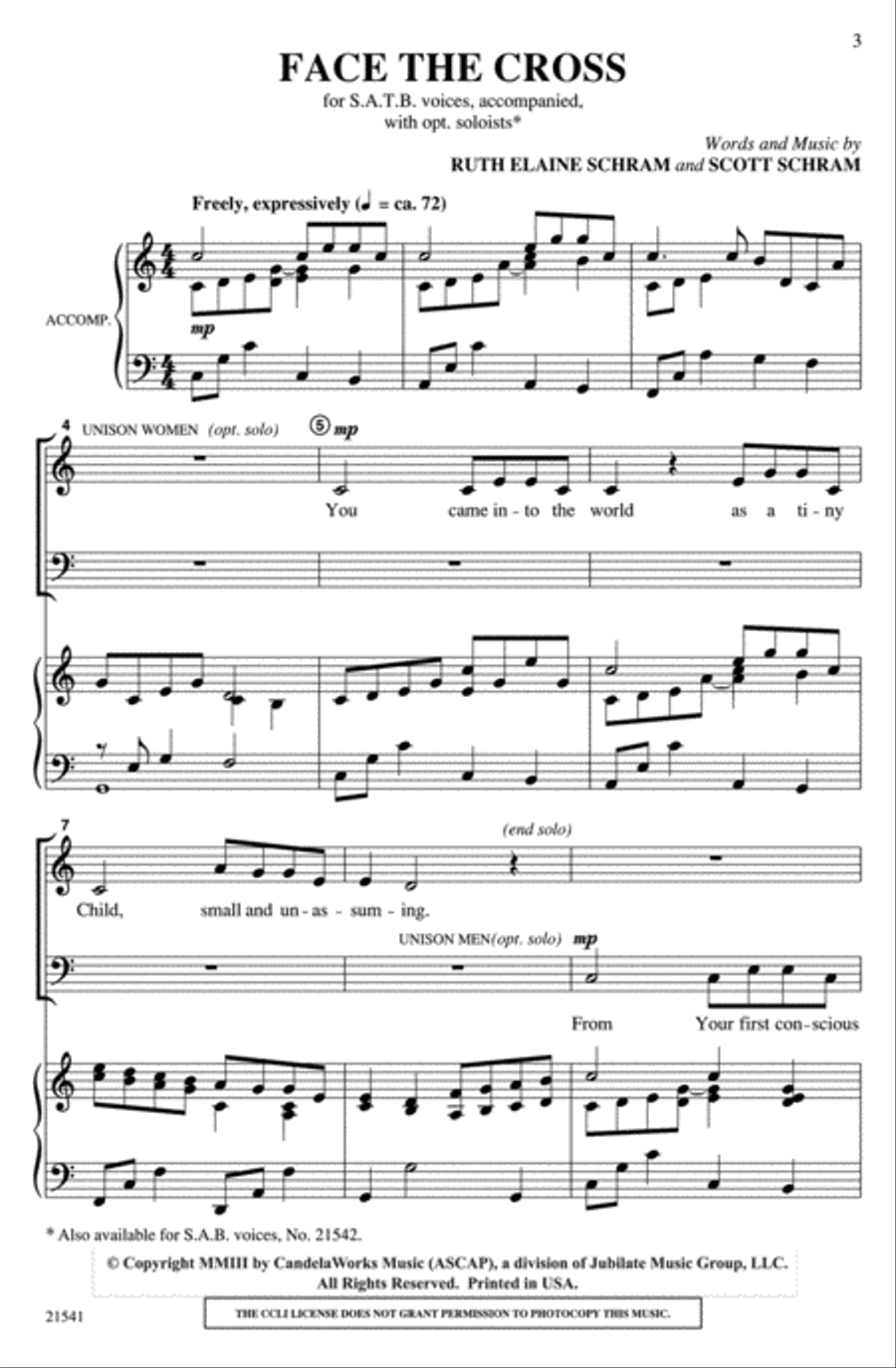 Face the Cross 4-Part scores gallery preview page 3