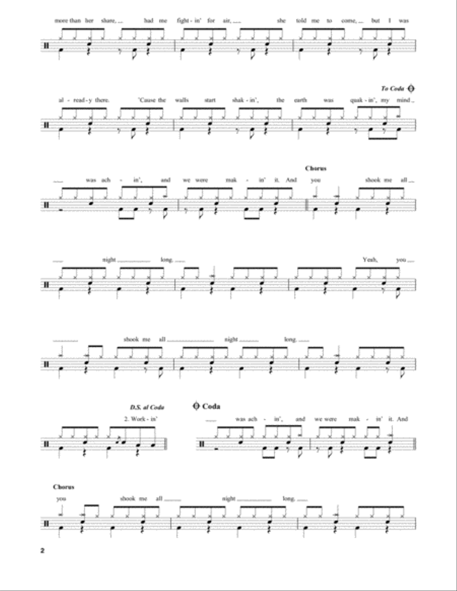 You Shook Me All Night Long Drum Set scores gallery preview page 2