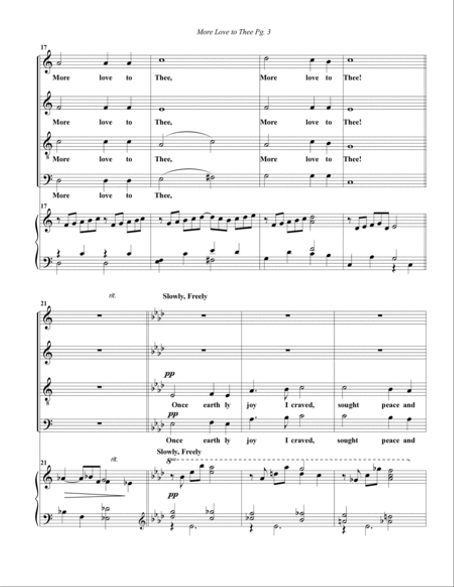 More Love to Thee--SATB/Piano 4-Part scores gallery preview page 4
