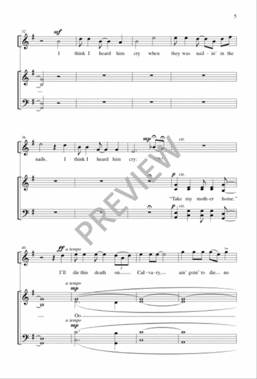 Take My Mother Home 4-Part scores gallery preview page 5