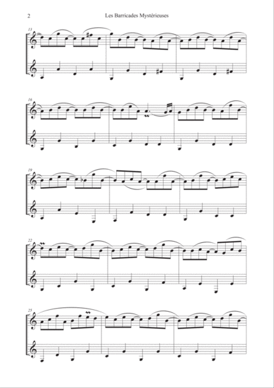 Les Barricades Mystérieuses for two clarinets Clarinet Duet scores gallery preview page 3