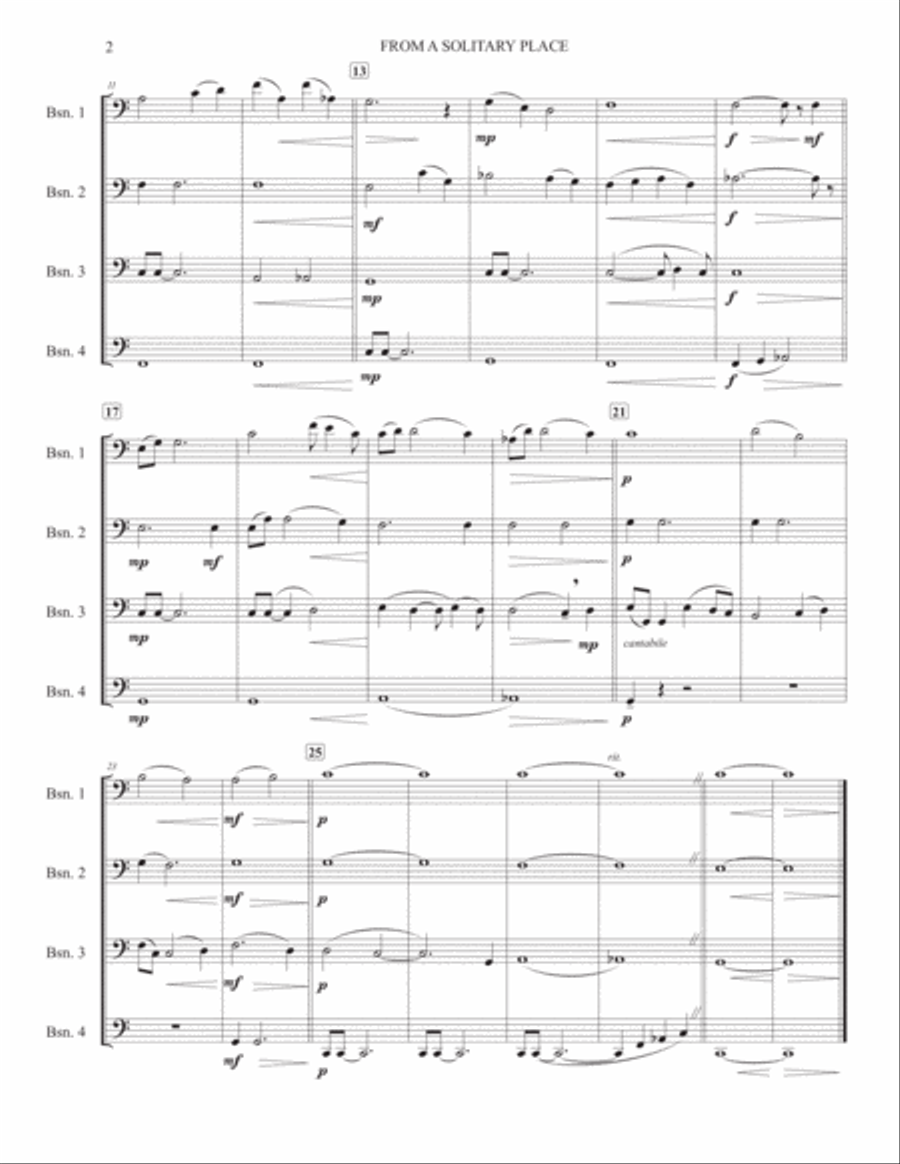 From A Solitary Place (Bassoon Quartet) Bassoon Quartet scores gallery preview page 2