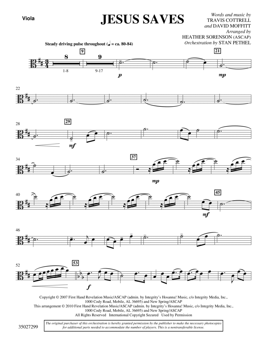 Jesus Saves - Viola Choir scores gallery preview page 1