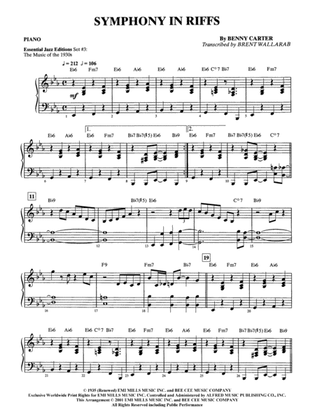 Symphony in Riffs: Piano Accompaniment