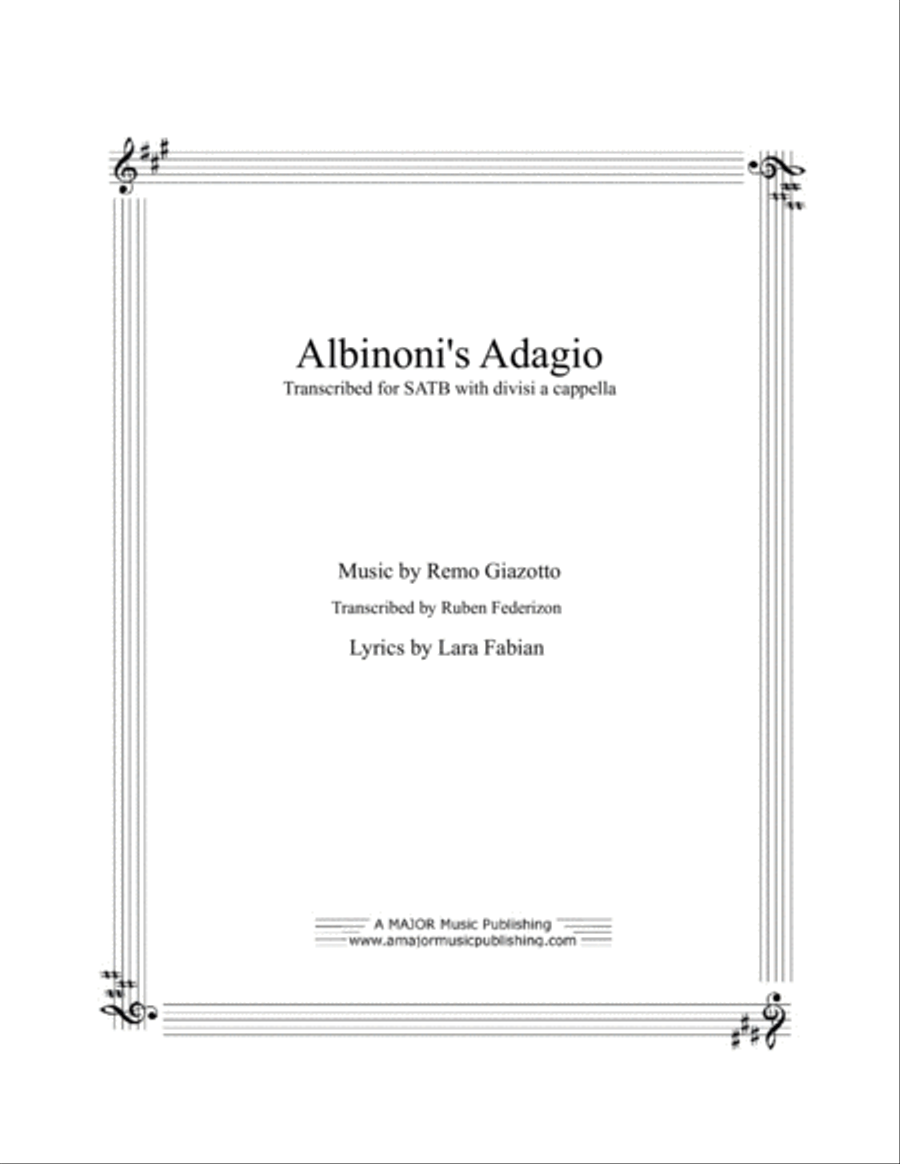 Albinoni's Adagio 4-Part scores gallery preview page 1