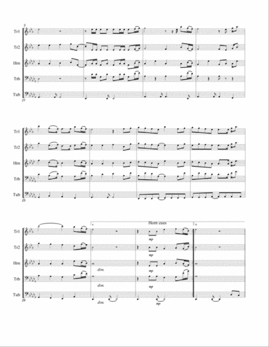All For Love Brass Quintet scores gallery preview page 4