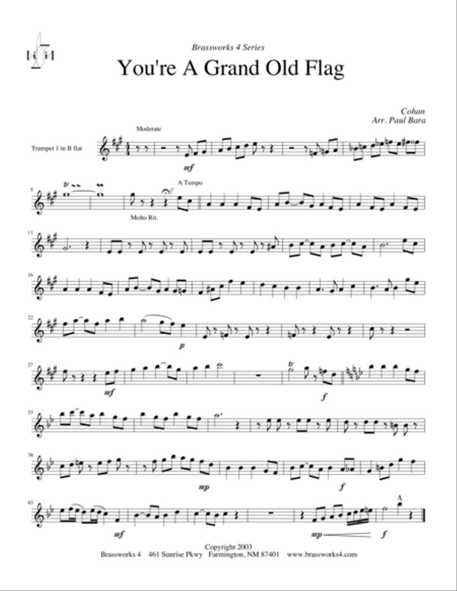 You're A Grand Old Flag Brass Quintet scores gallery preview page 4