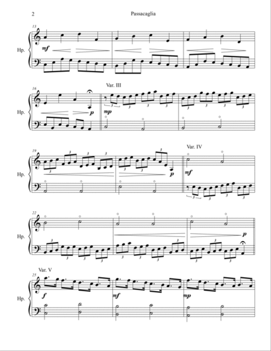 Handel passacaglia hot sale harp