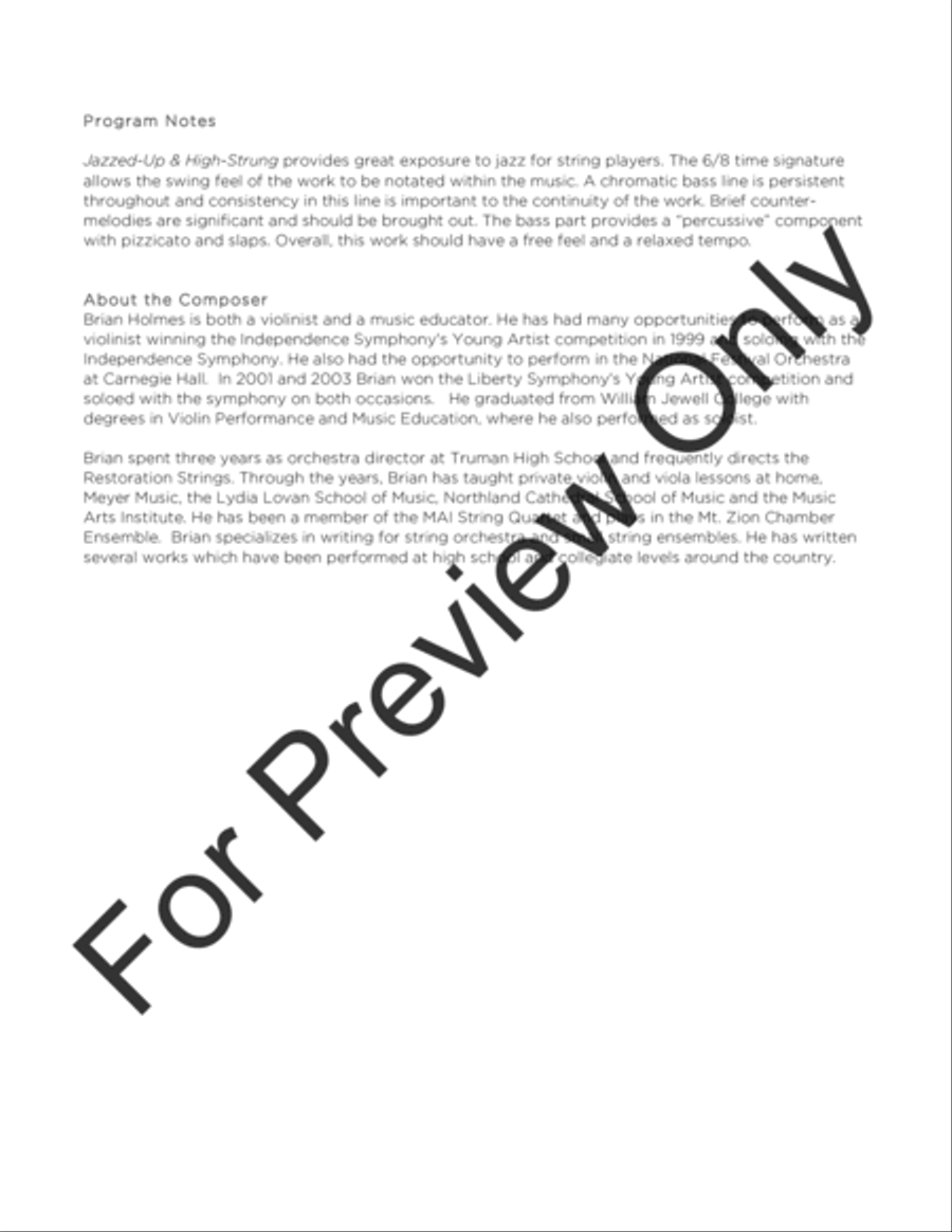 Jazzed-Up and High-Strung String Orchestra scores gallery preview page 3