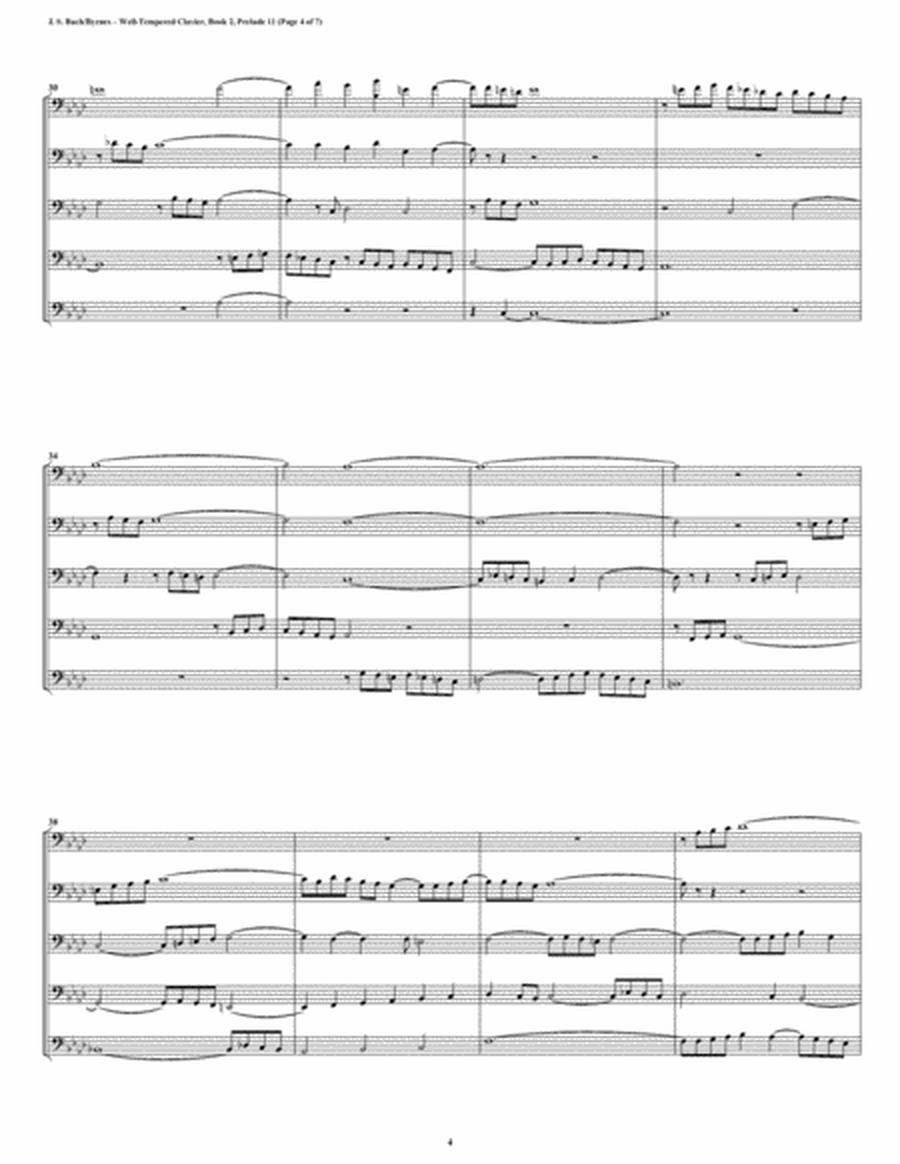 Prelude 11 from Well-Tempered Clavier, Book 2 (Bassoon Quintet) image number null