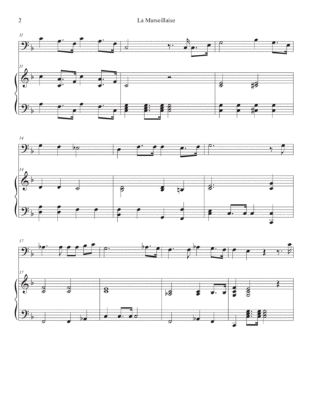 French National Anthem (La Marseillaise) Trombone & Piano image number null