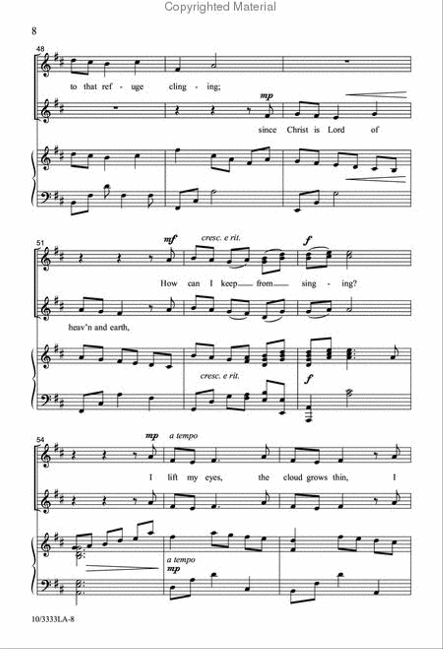 How Can I Keep From Singing? SSA scores gallery preview page 7