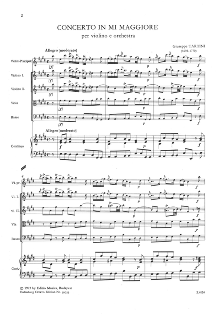 Concerto for violin in E major