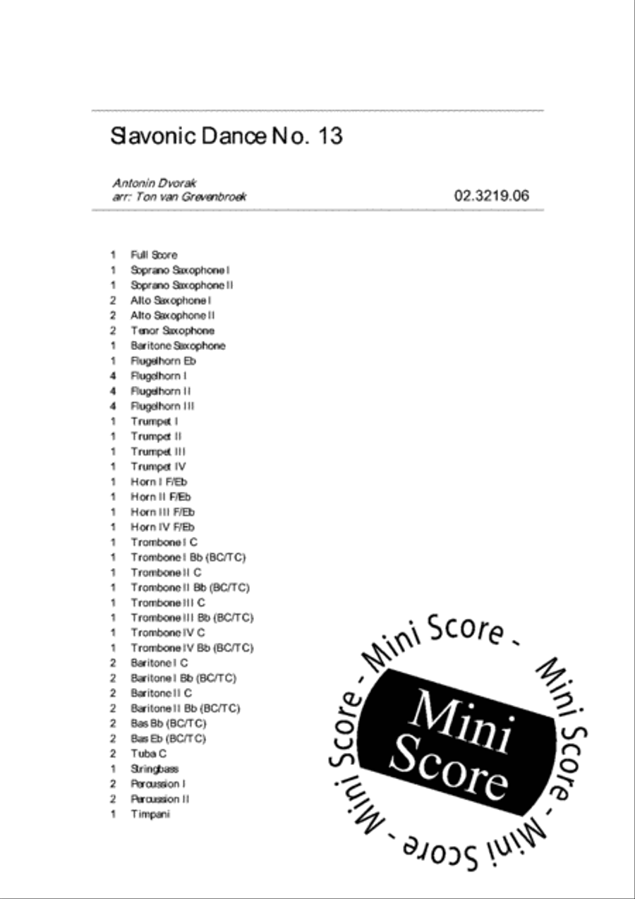 Slavonic Dance no. 13 Fanfare Band scores gallery preview page 4