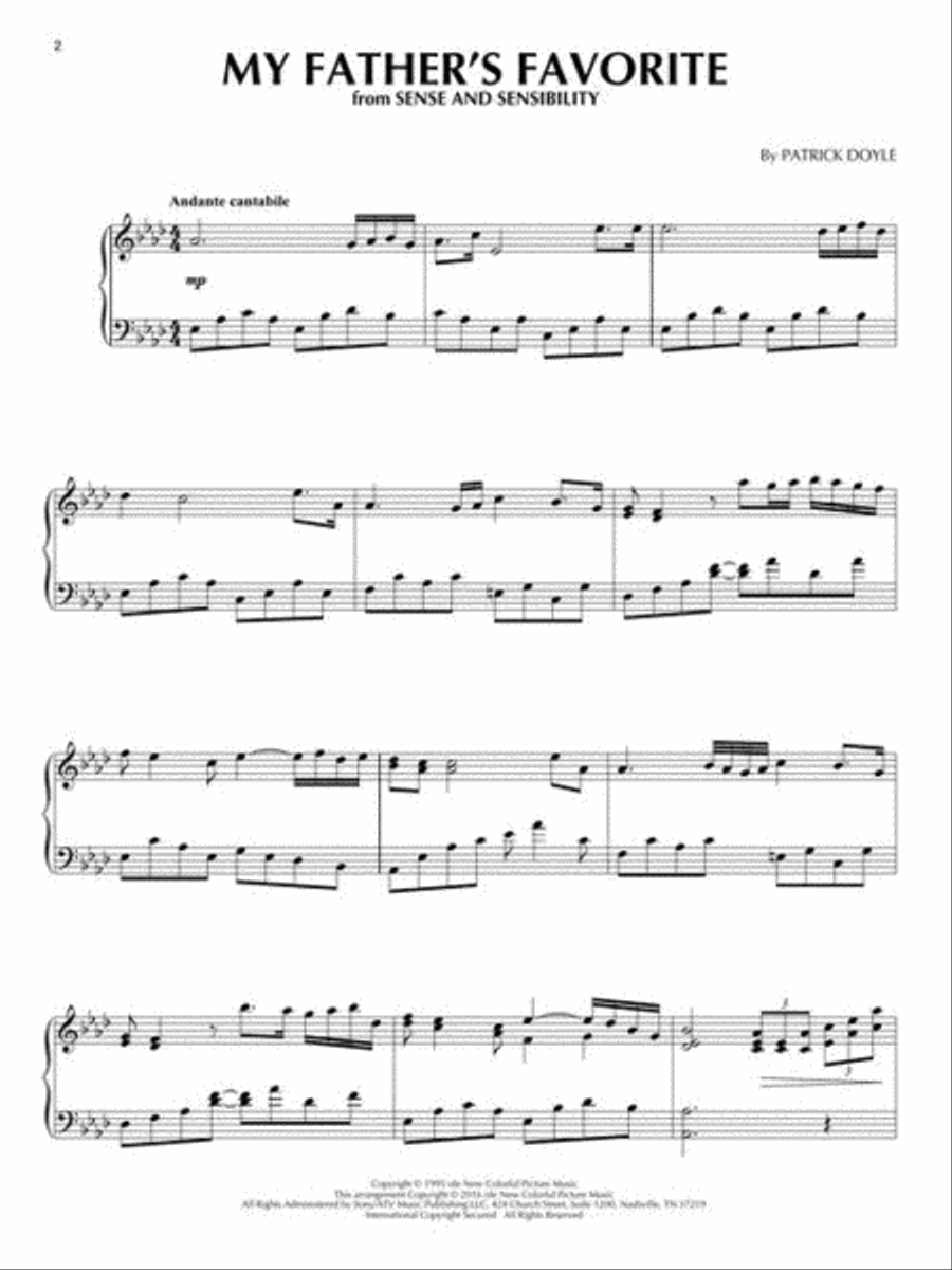 My Father's Favorite From Sense & Sensibility Piano Solo scores gallery preview page 3