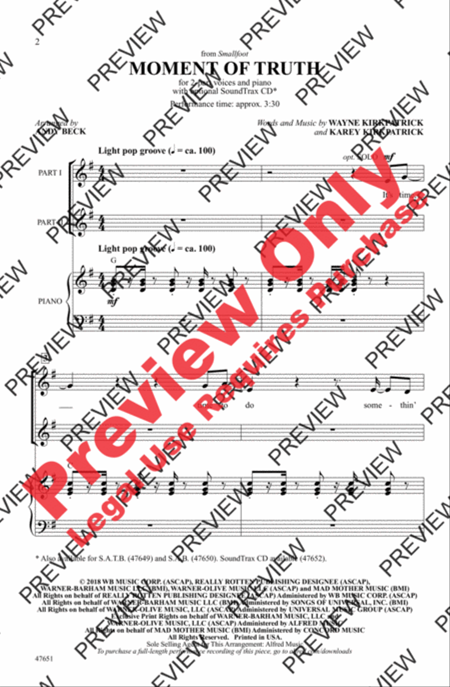 Moment of Truth Moment of Truth 2-Part scores gallery preview page 2